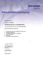 Teilnahmebescheinigung Fortbildung Begutachtung von Brandsch&auml;den